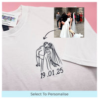Adult t-shirt personalised portrait outline - left chest