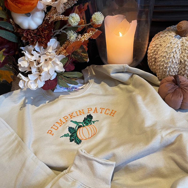 Adult sweatshirt Halloween pumpkin patch