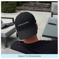 Property of personalised slogan unisex cap