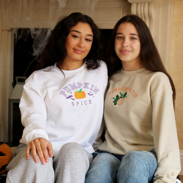 Adult sweatshirt Halloween pumpkin patch
