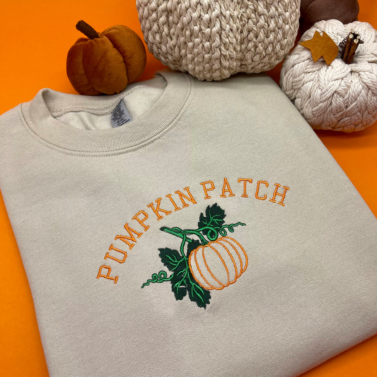 Adult sweatshirt Halloween pumpkin patch