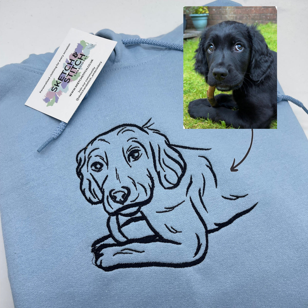 Adult hoodie personalised pet outline