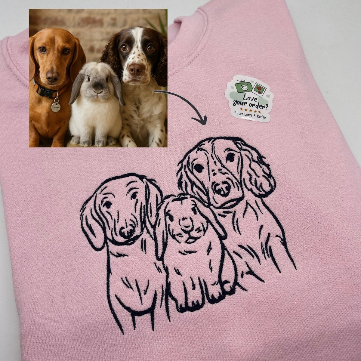 Adult sweatshirt personalised dog outline - Sketch & Stitch