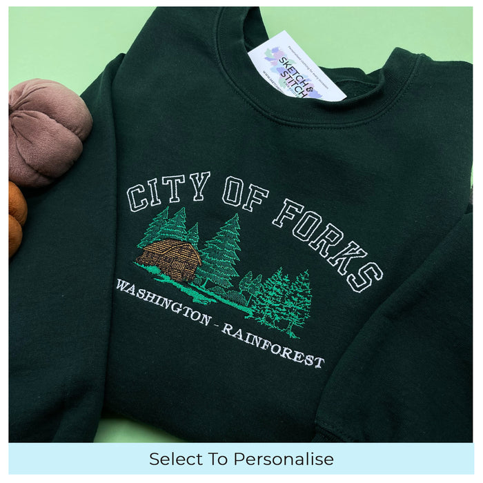 Adult sweatshirt Forks rainforest slogan