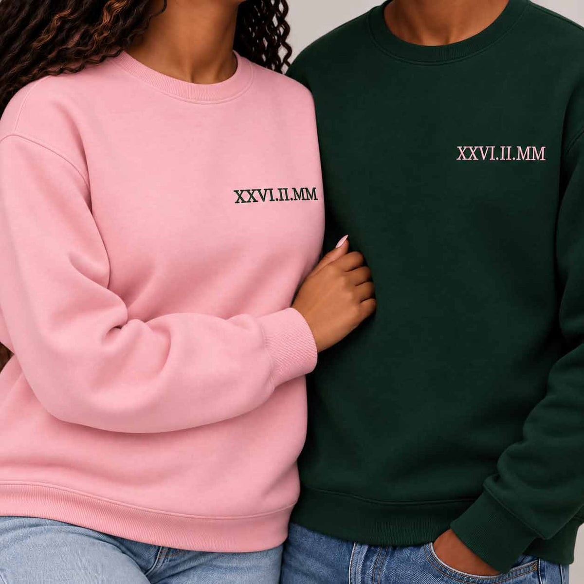 Personalised embroidered text sweatshirt - left chest