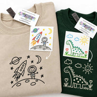 Personalised embroidered kids drawing sweatshirt
