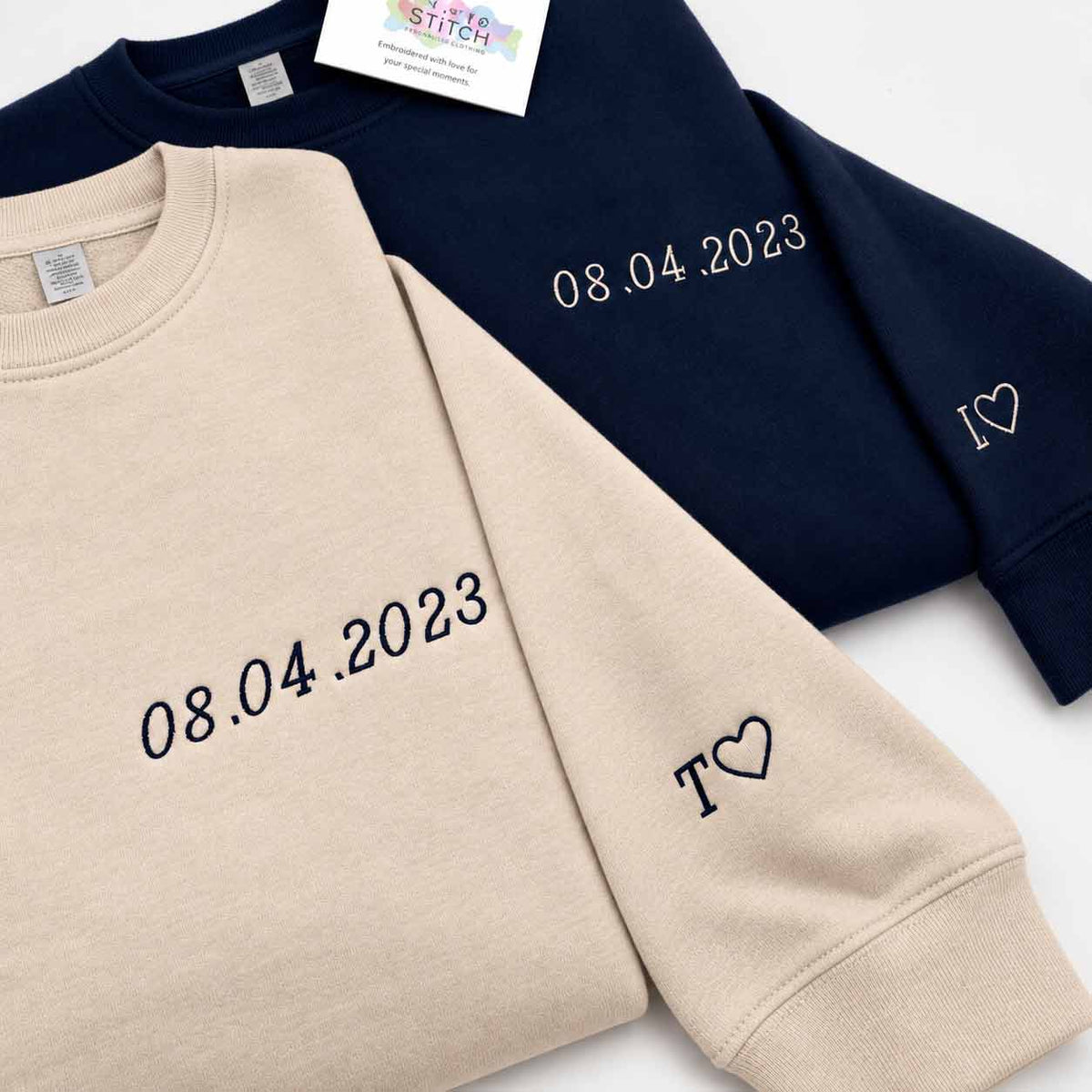 Personalised embroidered text sweatshirt - left chest