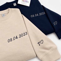 Personalised embroidered text sweatshirt - left chest