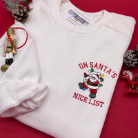 Adult sweatshirt Christmas Santa's list - left chest