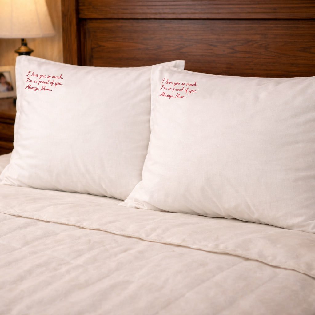 Personalised handwriting message pillowcase set of two