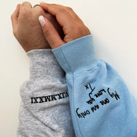 Adult hoodie personalised sleeve text