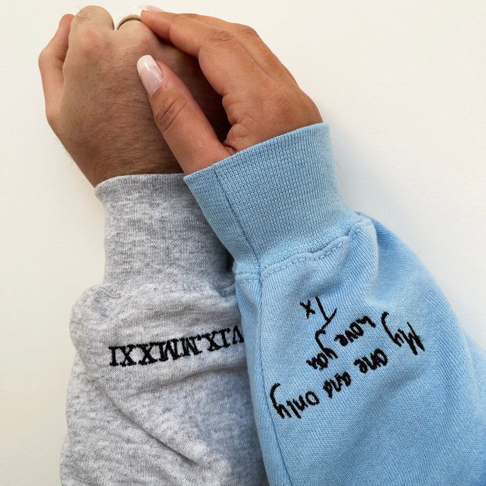 Father's Day mens sweatshirt personalised handwriting message