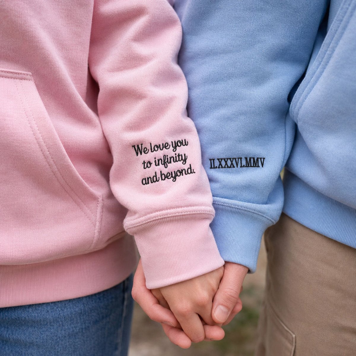 Adult hoodie personalised sleeve text - Sketch & Stitch