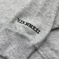 Adult sweatshirt personalised sleeve text