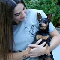 Adult t-shirt personalised pet portrait outline - left chest