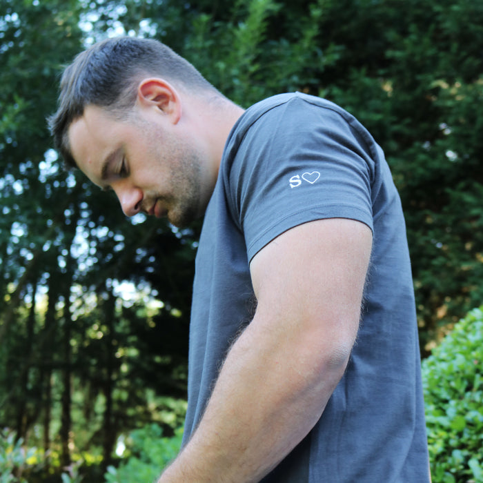 Adult t-shirt personalised sleeve text