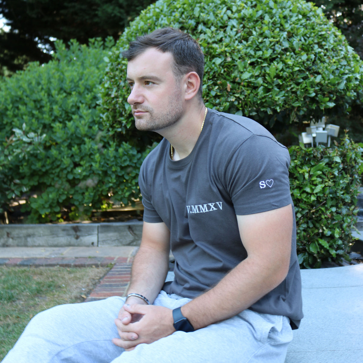 Adult t-shirt personalised text - left chest
