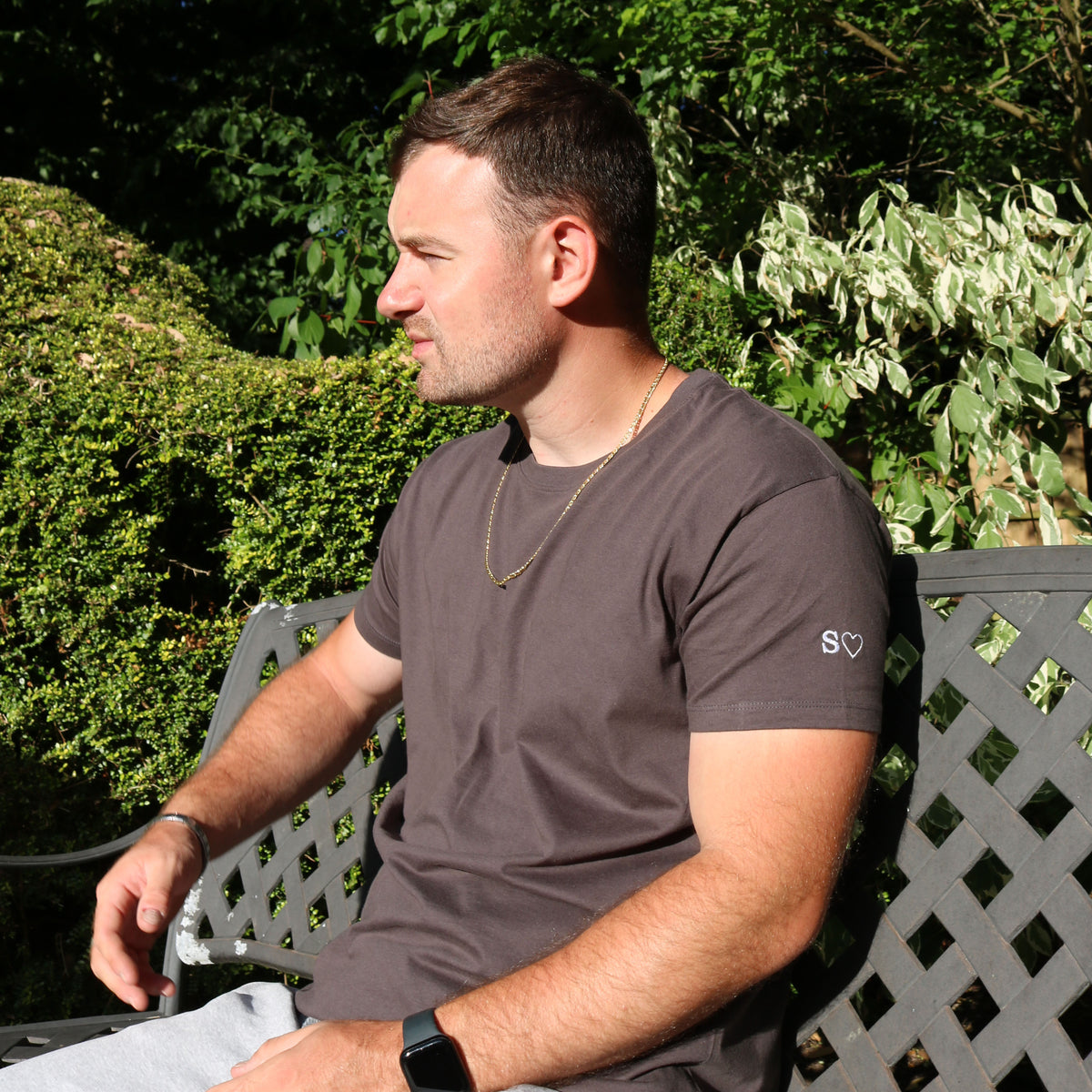 Adult t-shirt personalised sleeve text