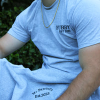 Adult t-shirt personalised hubby date