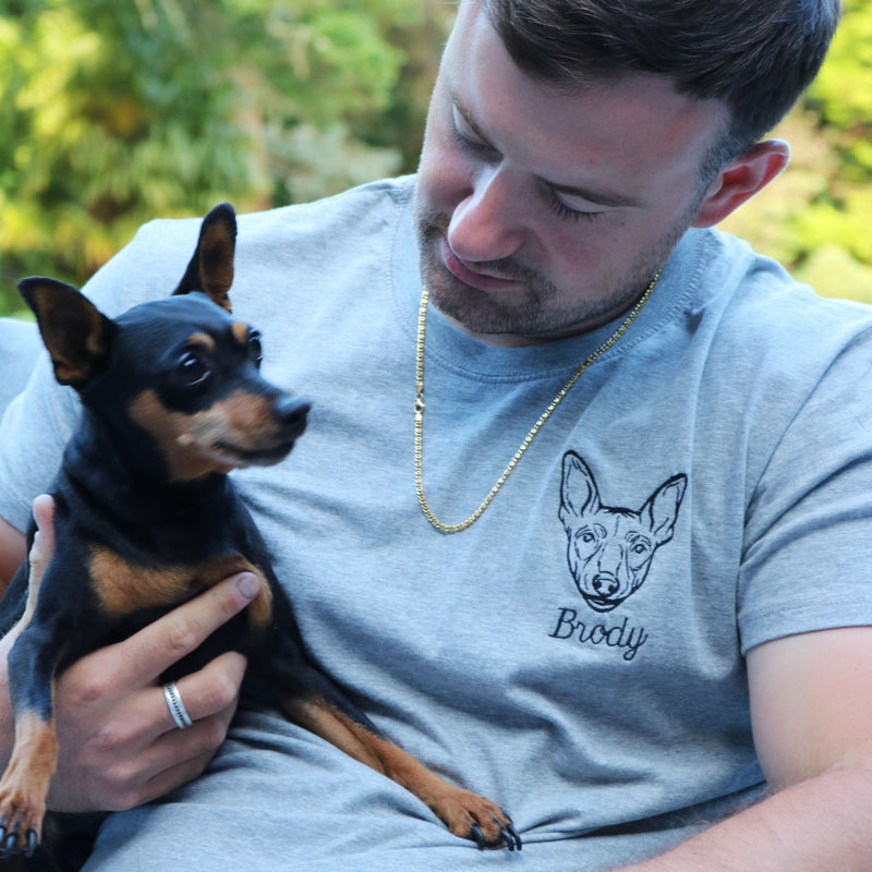 Adult t-shirt personalised pet portrait outline - left chest
