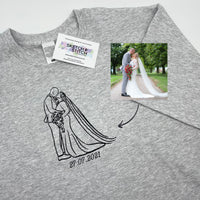 Adult t-shirt personalised photo outline