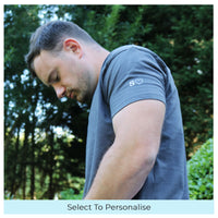 Adult t-shirt personalised sleeve text