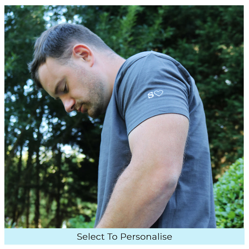 Adult t-shirt personalised sleeve text