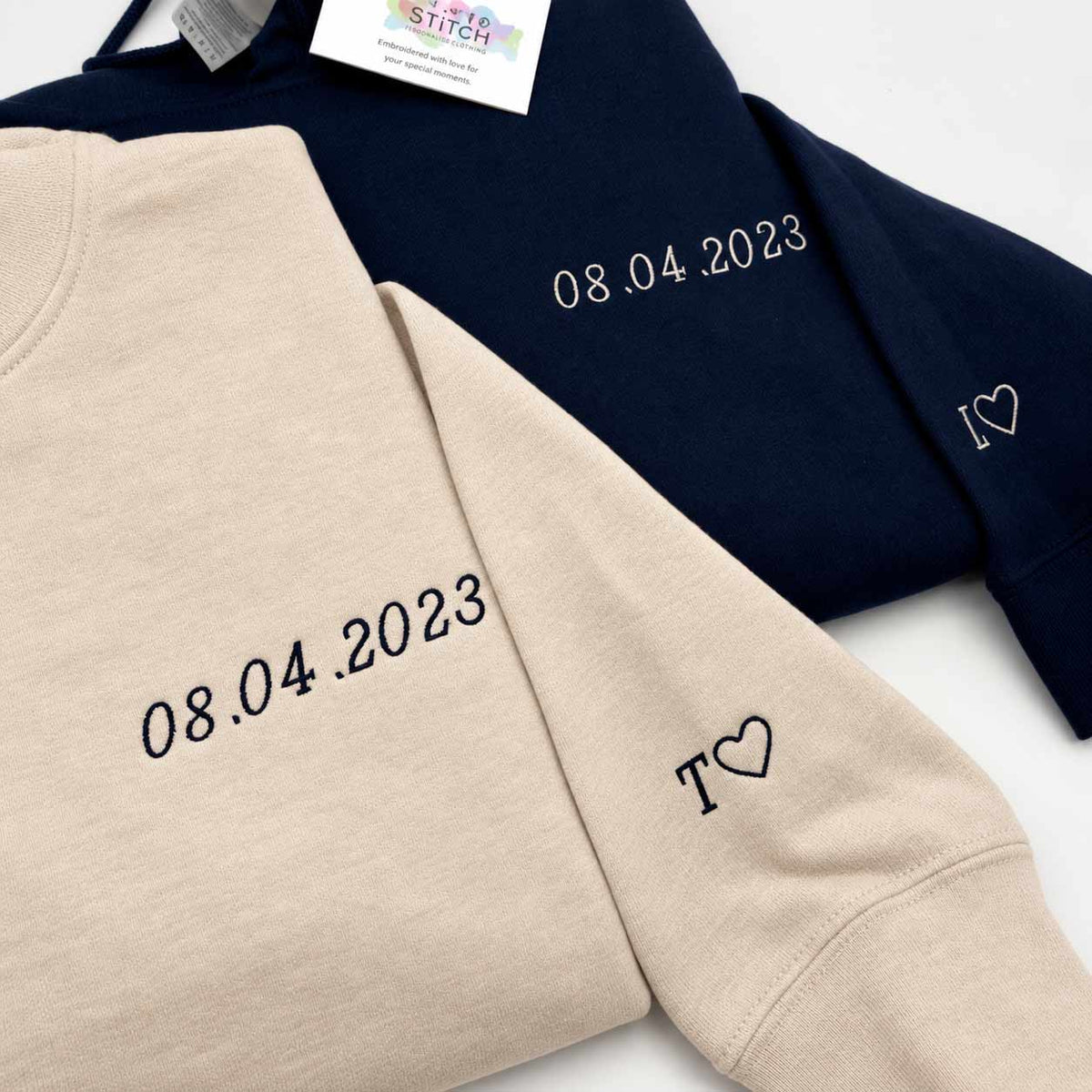 Personalised embroidered text hoodie - left chest