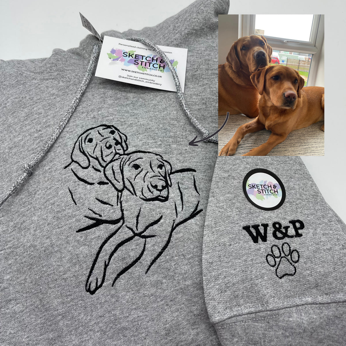 Adult hoodie personalised pet outline