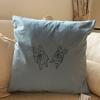 Personalised photo outline pet cushion