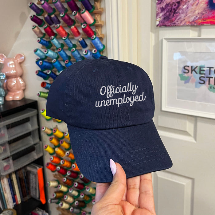 Officially Unemployed unisex slogan cap
