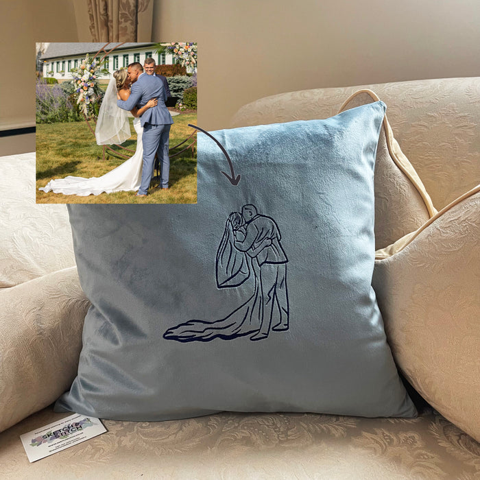 Valentine's Day gift personalised photo outline cushion