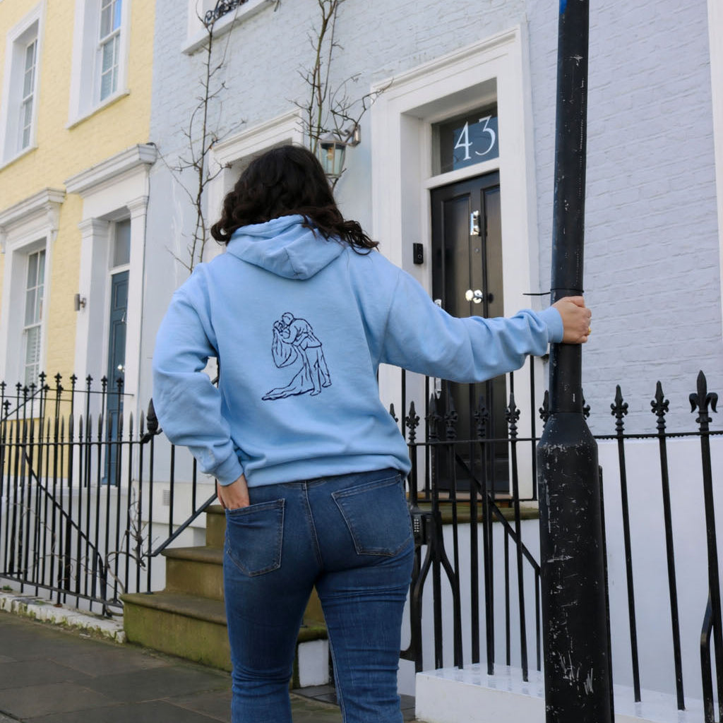 Adult hoodie personalised large photo outline- back