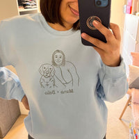 Adult Sweatshirt Pet Outline Stitch - Upload your photo