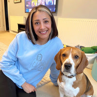 Customer Personalised pet portrait sweatshirt. Birthday gifts, personalised dog gifts for owners, personalised dog hoodies.