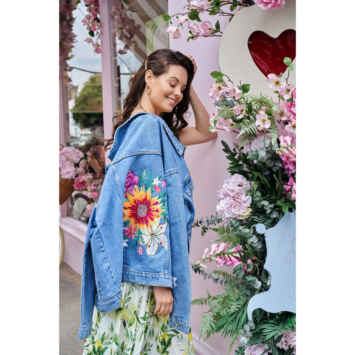 Sunflower Embroidered Denim Jacket