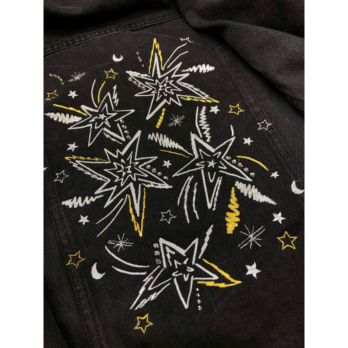 Starry Night Embroidered Denim Jacket