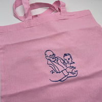 Pink Personalised outline Stitch Tote bag. Create the best personalised beach bag, personalised tote bags even personalised gift bags.