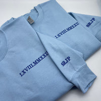 ADD ON ONLY personalised sleeve embroidery- garment not included