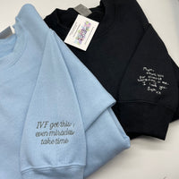 Blue Personalised Embroidered Sleeve Sweatshirt. The ultimate customised gifts for birthday, personalised gifts for boyfriend and anniversary gifts.