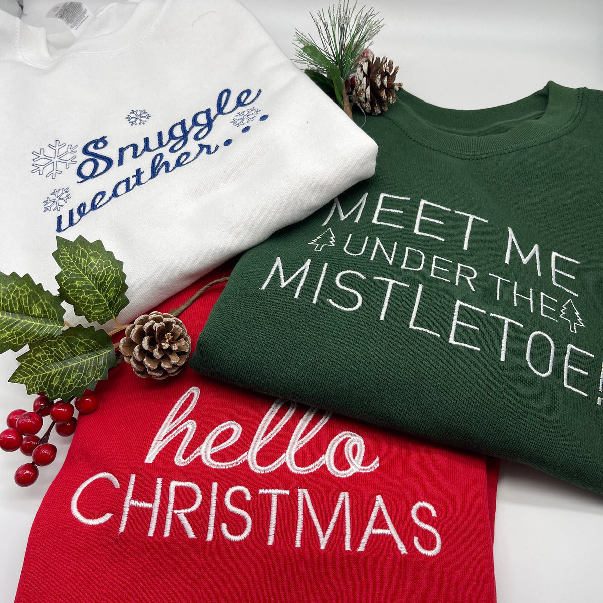 Adult sweatshirt Christmas mistletoe