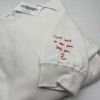 White Personalised Handwriting Hoodie. Upload your very own hand written message. Personalised gift for him. Personalised Hoodie, customisable hoodies.