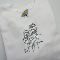 Kids Sweatshirt Outline Stitch - Upload your photo