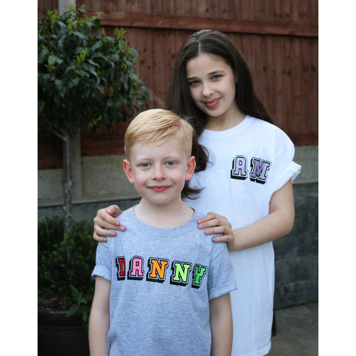 Kids T-shirt With Personalised 3D Text and Initials
