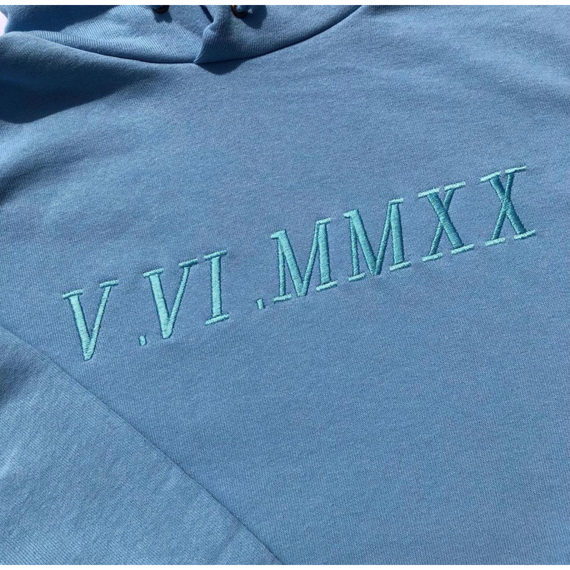 Adult hoodie personalised roman numerals