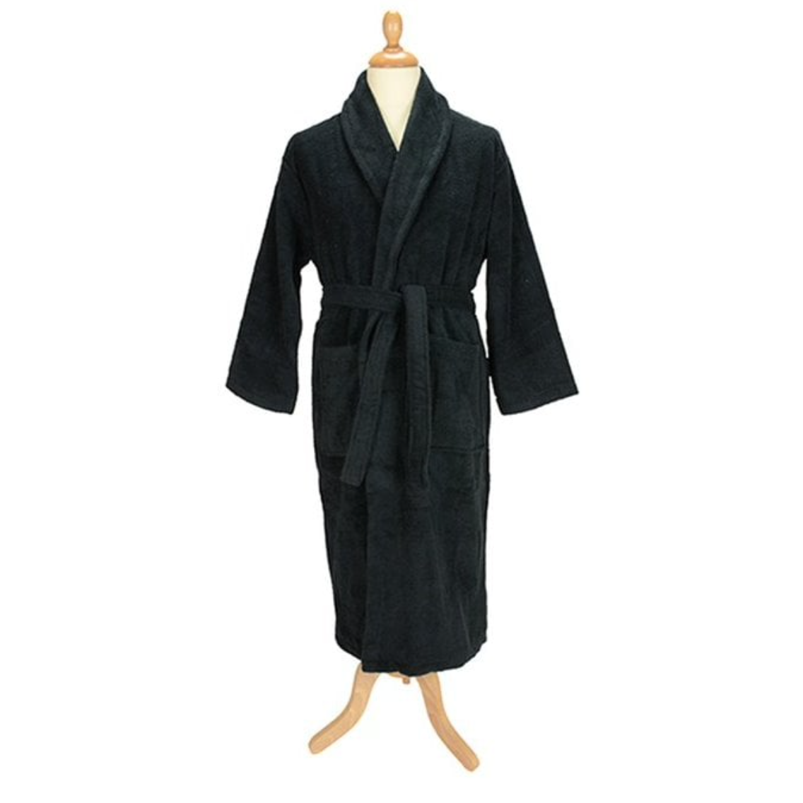 Luxury black dressing gown personalised initials and name