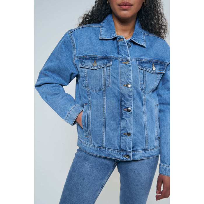 Women's denim jacket personalised photo outline