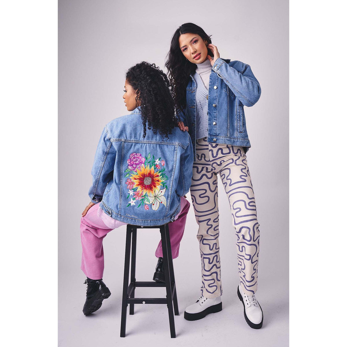 Sunflower Embroidered Denim Jacket