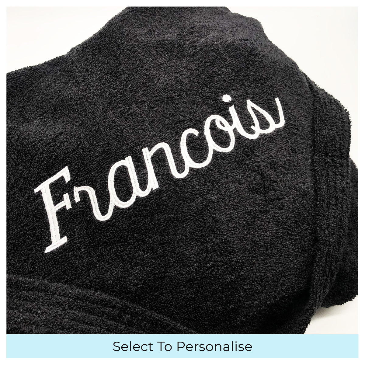 Personalised Black Dressing gown. personalised fathers day gifts, anniversary gifts for him, personalised gifts for boyfriend