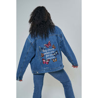 Butterfly Embroidered Denim Jacket